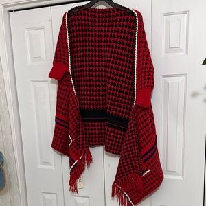 Red and Black/Blue Houndstooth Shurg